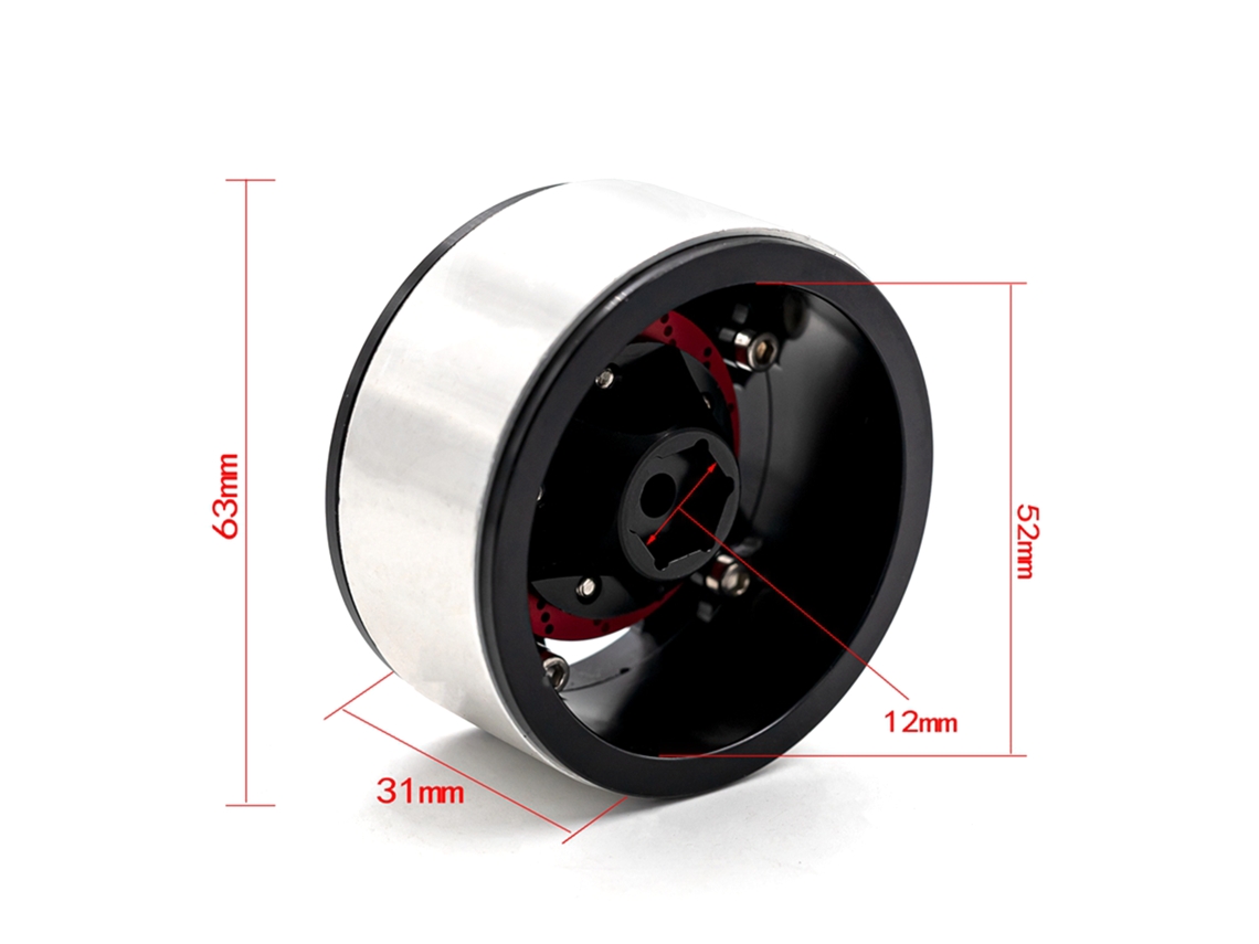 Aro De Liga De Alumínio Beadlock Para Carro Rc 1/10 Trx4 Axial Scx10 90046 Scx10 Iii Axi03007 Axi03003 4pcs 2.2polegadas