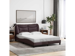 Vidaxl Estrutura De Cama Sem Colchão Hvar 140x200 Cm Tecido Castanho-escuro