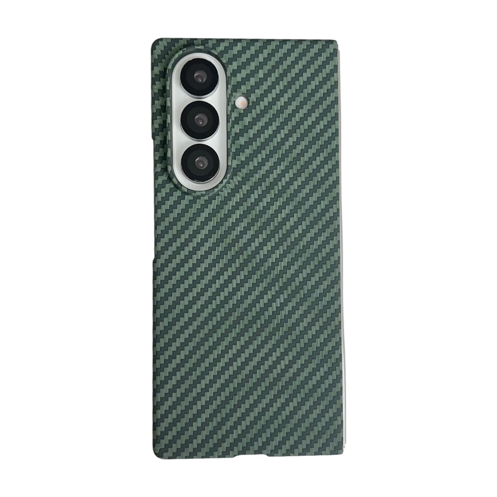 (verde, Galaxy Z Fold4) Capa Premium Texturizada Em Fibra De Carbono Kevlar, Resistente A Quedas E Com Carregamento Magnético Invisível