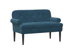 Vidaxl Sofá De Dois Lugares Com Botão Acolchoado Azul 120 X 66 X 78 Cm