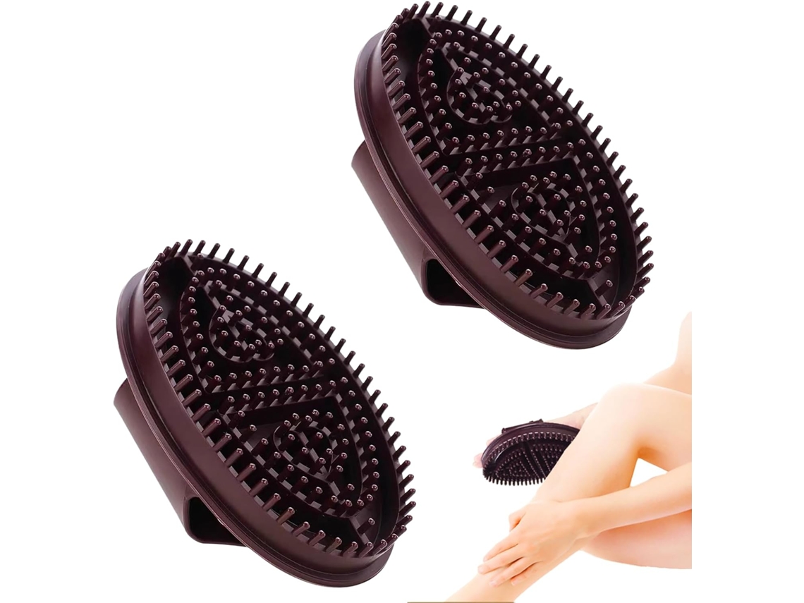 Conjunto Meridian Com 2 Escovas De Massagem Corporal E Abdominal Para O Couro Cabeludo, Massagem Relaxante E Esfoliação