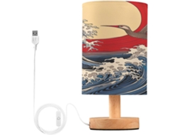 Abajur De Cabeceira Japonês Com Porta Usb, Sem Necessidade De Lâmpada, Luz Led Quente Para Quarto, Sala De Estar
