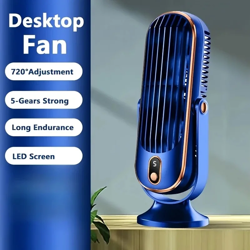 Ventilador de Mesa MDUG elegante, com bateria de alta capacidade e motor duplo