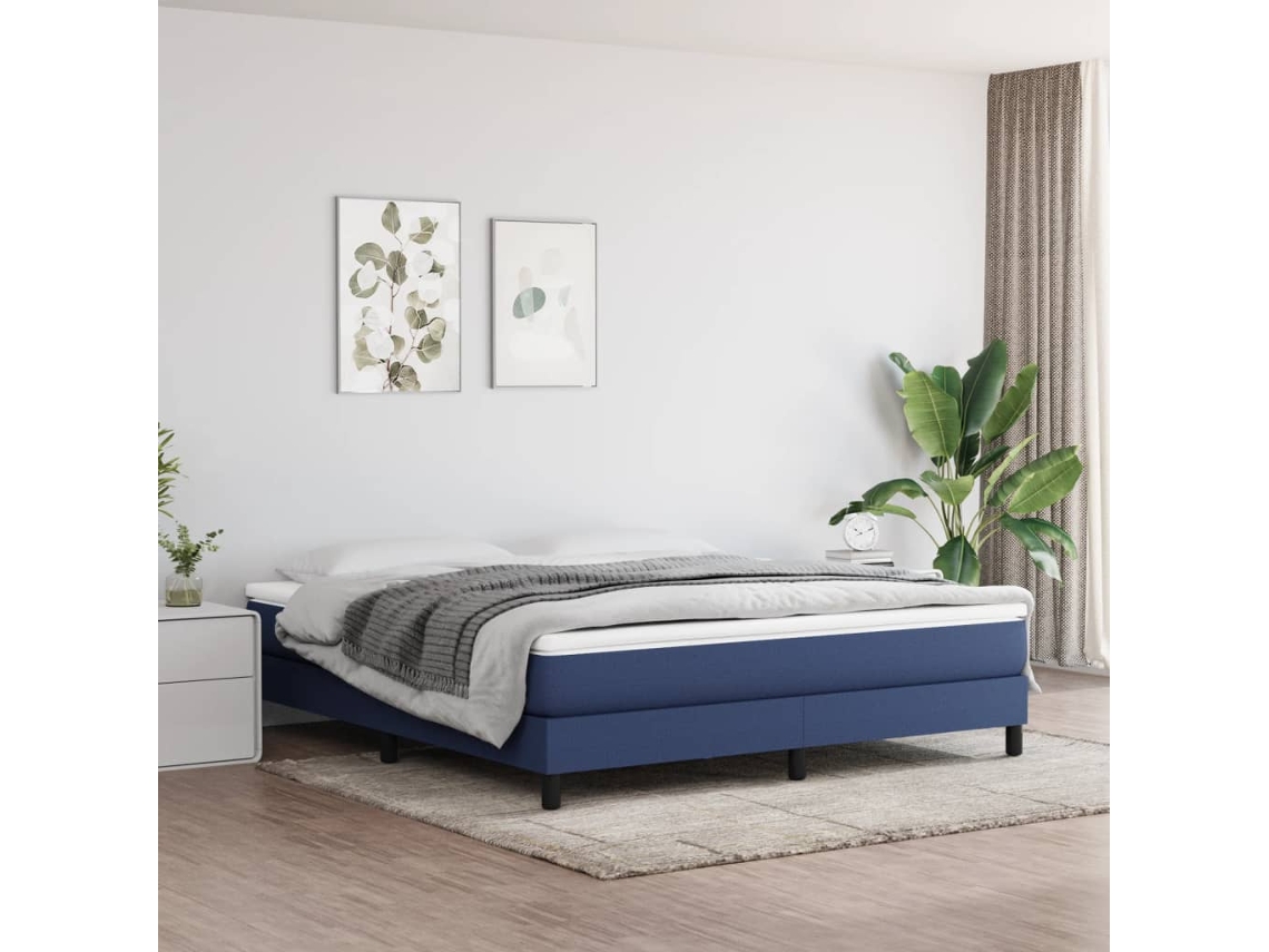 Vidaxl Colchão De Molas Ensacadas Firmeza Média 160x200x20 Cm Tecido Azul