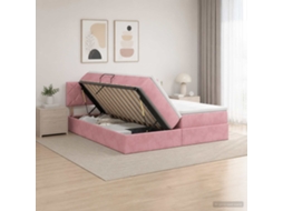 Vidaxl Cama Com Armazenamento Com Cabeceira 2 Unid. Rosa