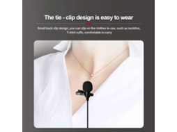 Microfone de lapela com clip de 3,5 mm para gravação profissional, podcasts, bloggers, iOS, Android, Windows com cabo de 3 m | S/MARCA