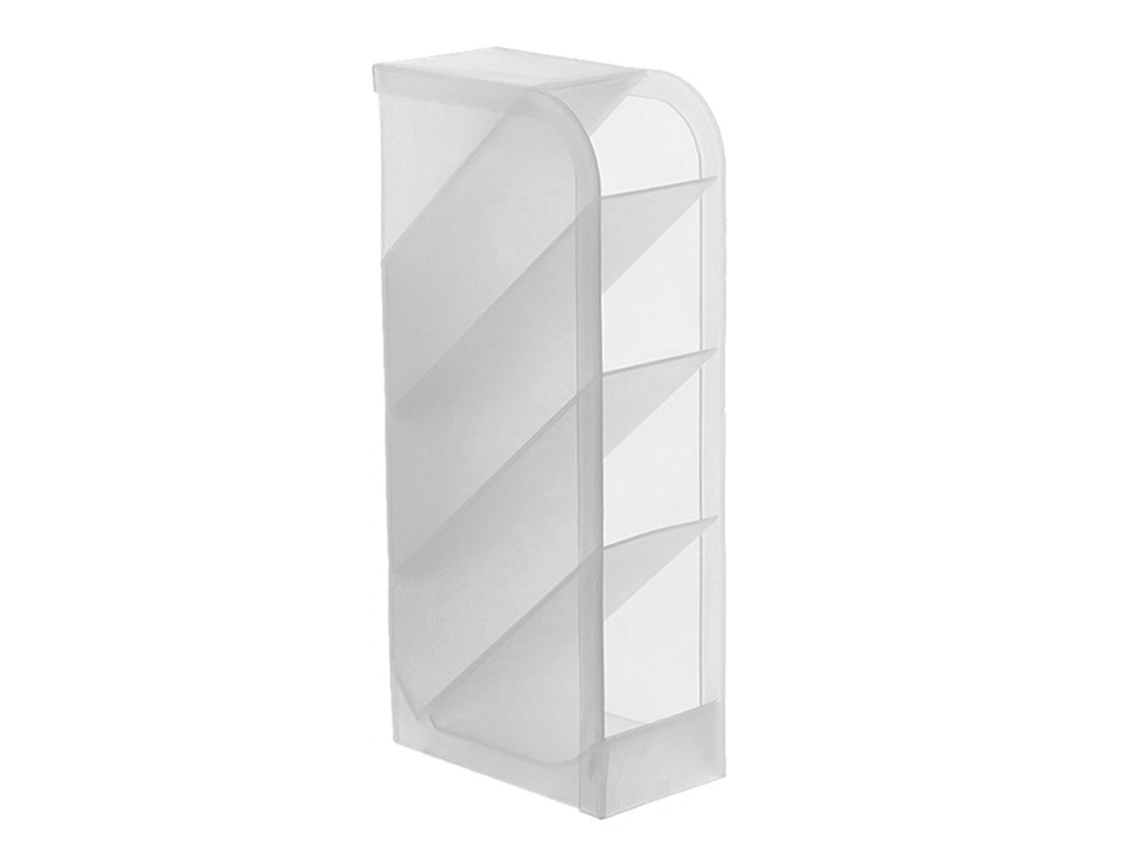 Organizador de batons 4 compartimentos estojo de armazenamento plástico portátil para mesa de maquilhagem com marca