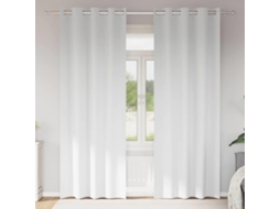 Vidaxl Cortinas Blackout Com Argolas 2 Unid. Branco Puro 260 X 140 Cm