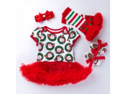 Conjunto de Saia Macacão de Bebê de Roupas de Natal 59Cm
