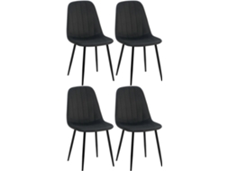 Conjunto de 4 cadeiras de jantar em veludo Baxter preto CLP