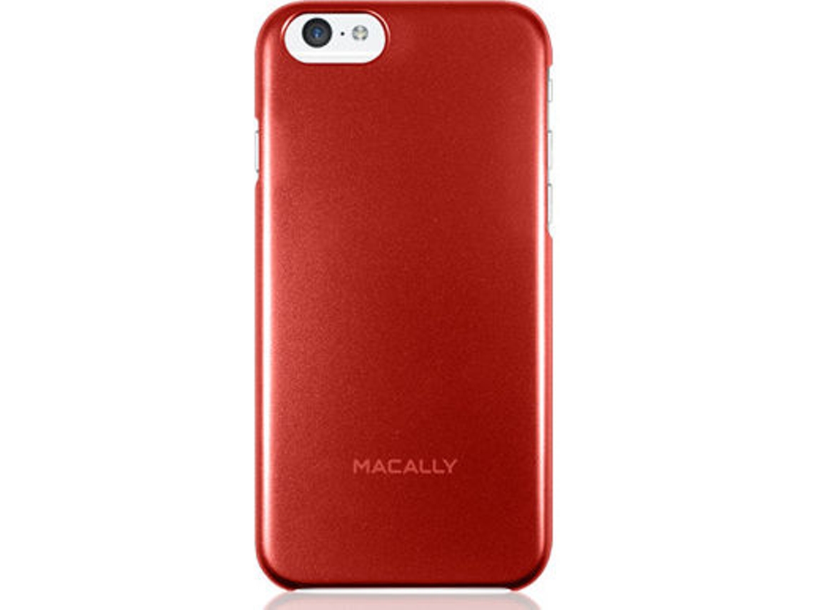 Capa iPhone 6, 6s, 7, 8 MACALLY Metallic Snap-on (Vermelho)