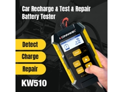 Ferramenta multifuncional KW510 para teste e reparo de baterias automotivas.