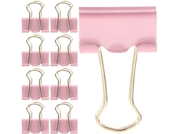 Clipes de metal rosa para arquivos, 19 mm, pacote com 9 unidades, ideais para uso doméstico e no trabalho. Clipes decorativos para massas.