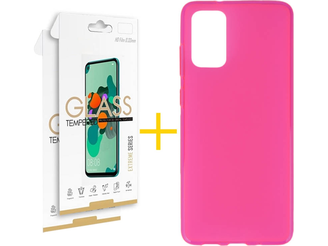 Kit Capa e 2 Películas Samsung Galaxy S20 FE SKYHE Liso (Rosa)