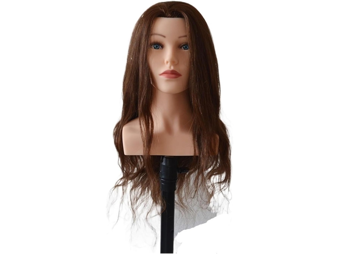 Cabeça de Manequim SFUSHOS | Cabelo Humano, 61 Cm, Bonecas, Penteado