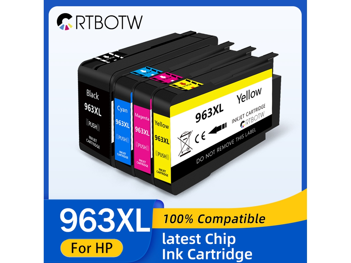 4pcs-1set-cartucho De Tinta Crtbotw 963xl Para Impressora Hp 963 Xl Hp963 Compatível Com Officejet Pro 9010 9012 9013 9014 9015 9019 9020 9022 9025