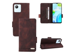 Capa De Couro Flip Com Fecho Magnético Para Realme C30