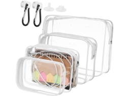 De Armazenamento Transparente Nuobesty Com 4 Peças, Organizador Leve E Durável Com Bolsos Transparentes.