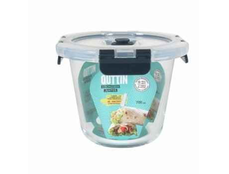 Lancheira Hermética Quttin Válvula de vácuo 700 ml 14 x 14 x 11 cm (6 Unidades)