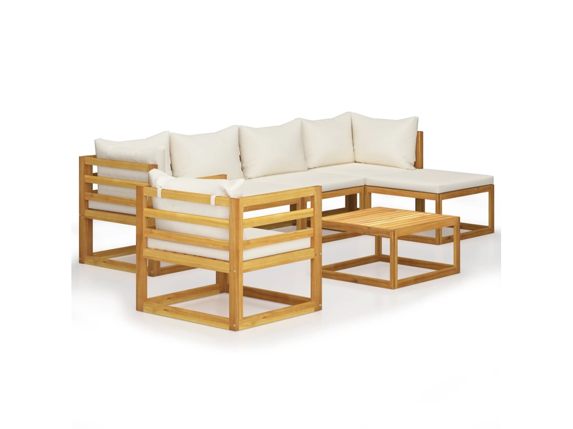 Garden Lounge Set, Garden Lounge Sets Vidaxl Creme Madeira De Acácia (n/a)