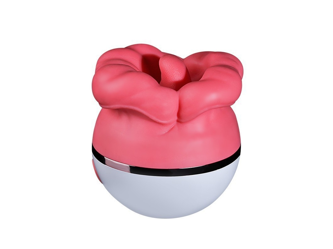 Vibrador para Lamber a Língua e Chupar Massageador de Mamilo Clitoriano de Silicone Macio Rosa YIZHOOD