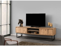 Móvel De Tv Einar Pinho E Preto 180x50x40cm Prateleiras E Gavetas Design Retrô Leve Me Contigo