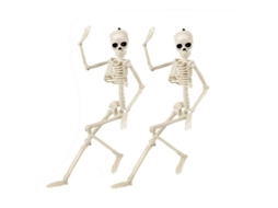2026 decorações de Esqueletos para Halloween de Corpo Completo com Articulações Posicionáveis 2 Pacotes 15''