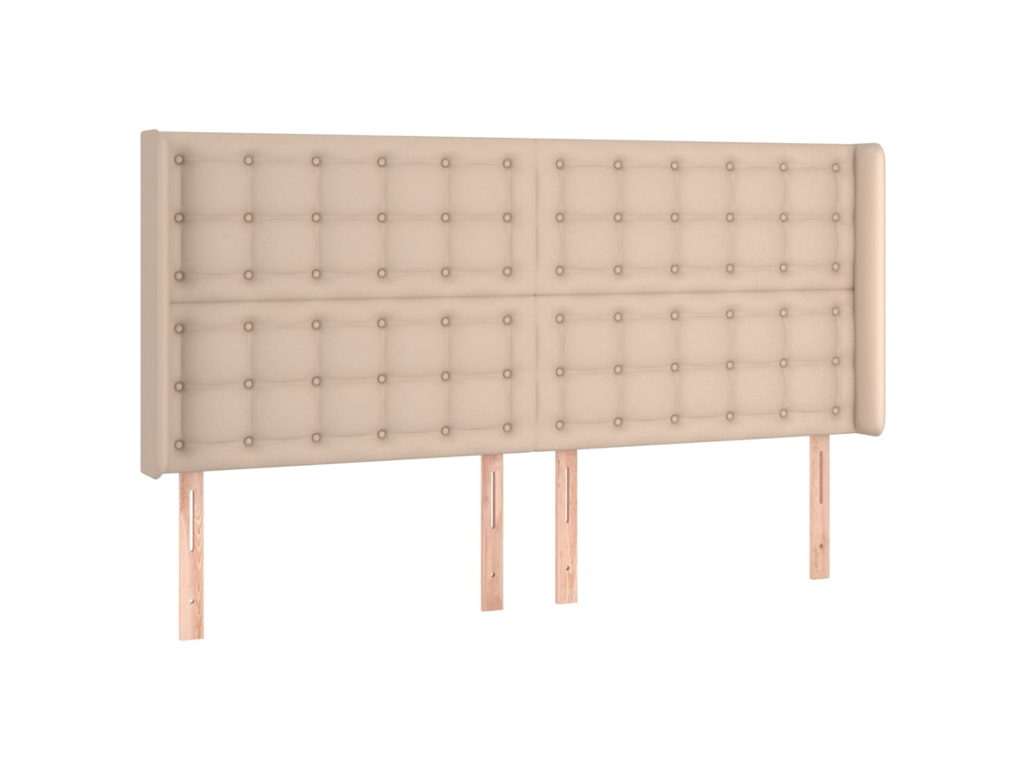 Cabeceira de Cama com Abas Couro Artificial 203x16x118/128 Cm Cappuccino MAISON EXCLUSIVE
