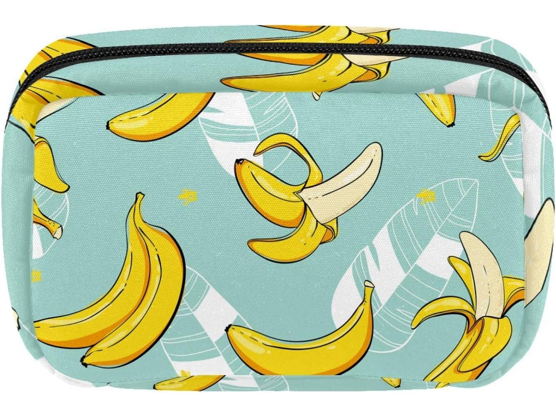 Nécessaire Impermeável Com Zíper Banana Summer Mulheres, Multicolorida, 17, 5x 7x 10, 5cm 6, 9x 4, 1x 2, 8 Polegadas