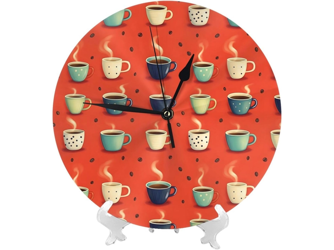 Relógio De Parede De 25cm 10 Polegadas A Bateria, Design Inspirado Em Cafeterias, Moderno E Silencioso, Compacto, Ideal