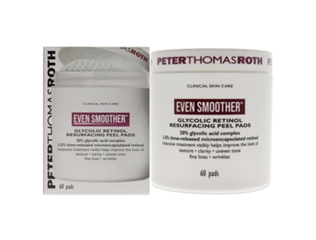 Almofadas de peeling de resurfacing de retinol glicólico ainda mais suaves da PETER THOMAS ROTH para mulheres - tratamento com 60 almofadas