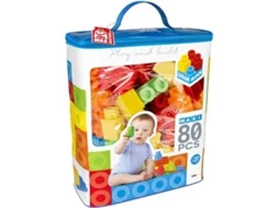 Jogos de Construções COLOR BLOCK (Idade Mínima: 12 Meses - 80 Peças)