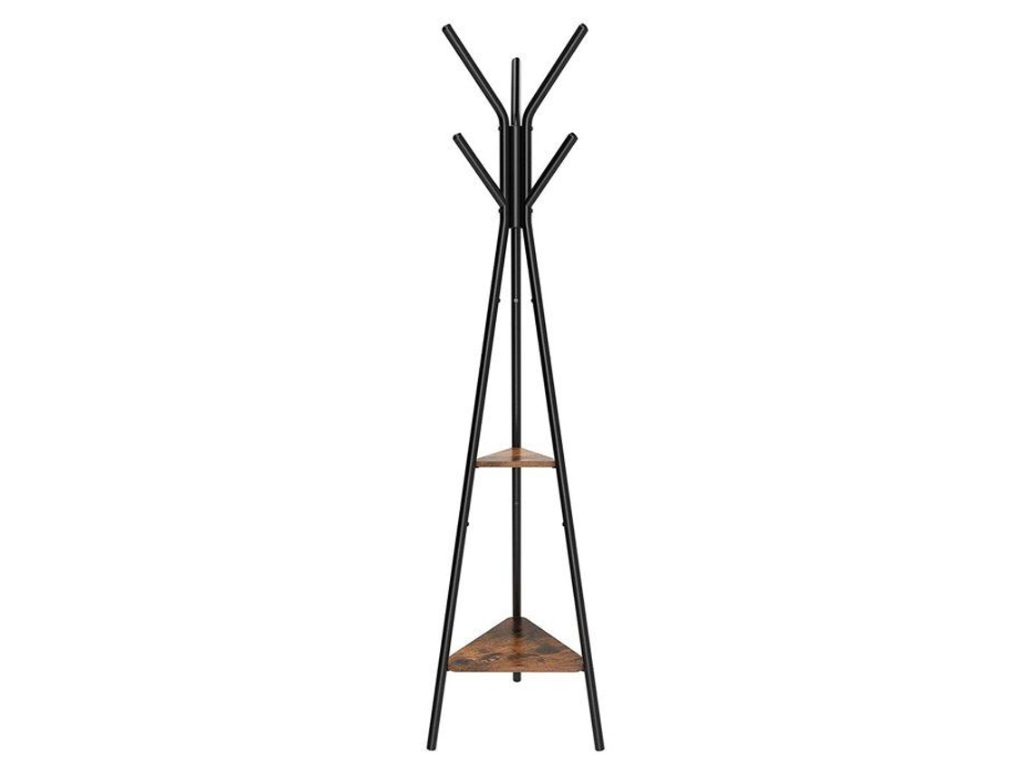 Cabideiro Com Pé E 2 Prateleiras H179 Cm Preto Calicosy