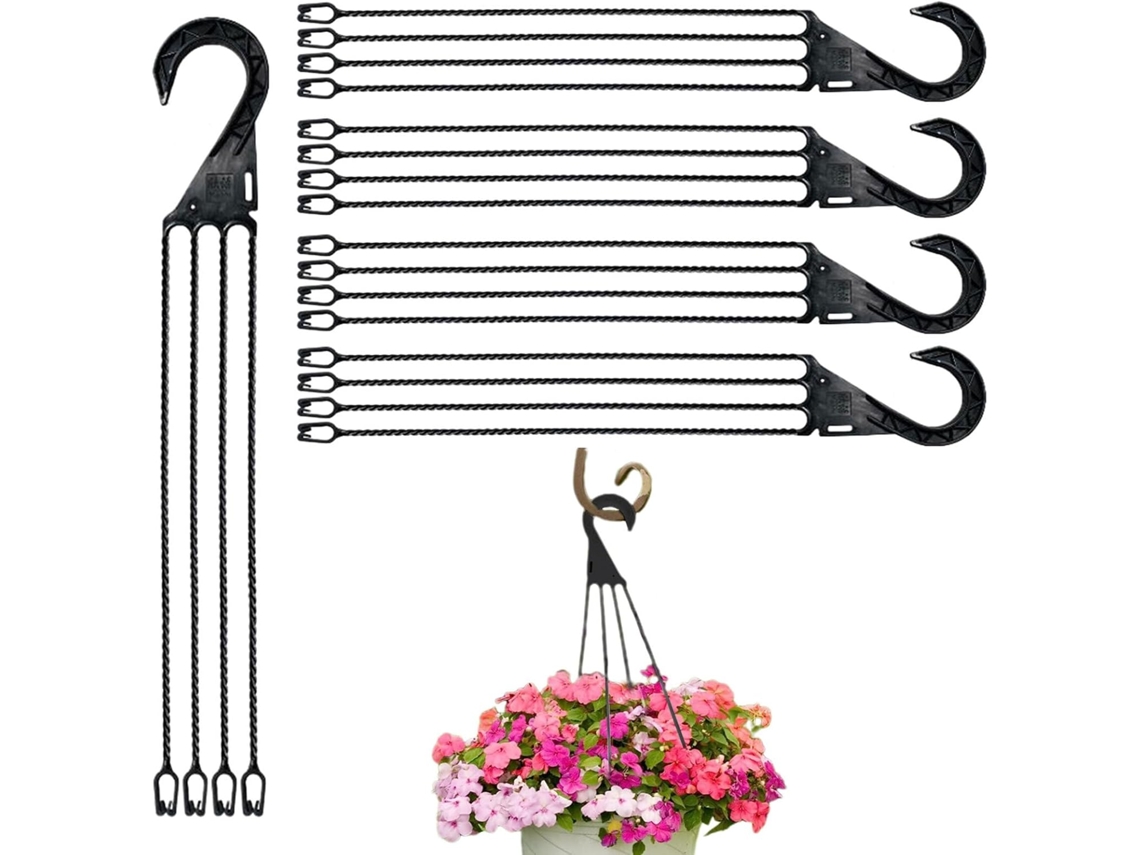 Cabide de Exterior com Vaso de Flores Gancho de Jardim, Suporte para Plantas Cesto Suspenso, Suporte Decorativo para CHABERLU