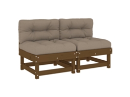 Middle Sofa, Middle Sofas Vidaxl Marrom Madeira De Pinho (n/a)