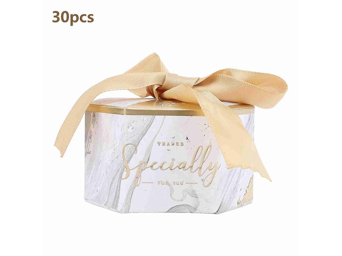 Conjunto De 30 Caixas De Papel Para Doces, Lembrancinhas De Casamento E Festa, Com Fita Hengjian (dourada)