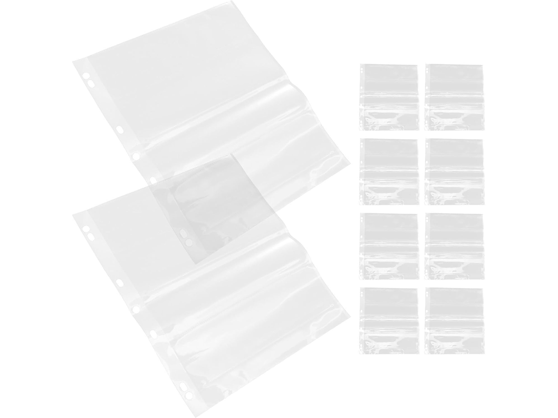 Pacote com 10 envelopes para negativos de filme, protetores de página resistentes, tamanho padrão, sacos PE.