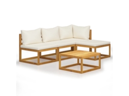 Garden Lounge Set, Garden Lounge Sets Vidaxl Creme Madeira De Acácia (n/a)
