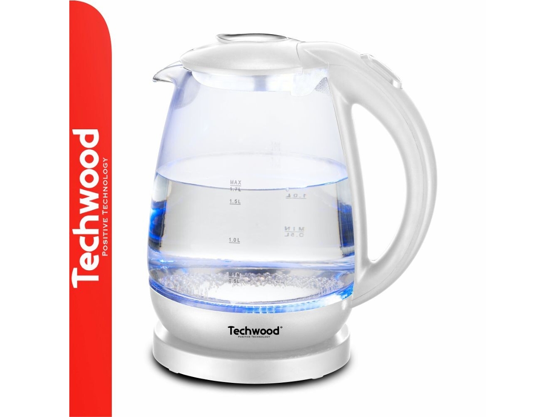 Fervedor de Água Elétrico Branco 2200W 1.7L TECHWOOD