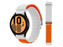 Bracelete Alpine G-Hook Ajustável Garmin Approach S42 Branco e Laranja