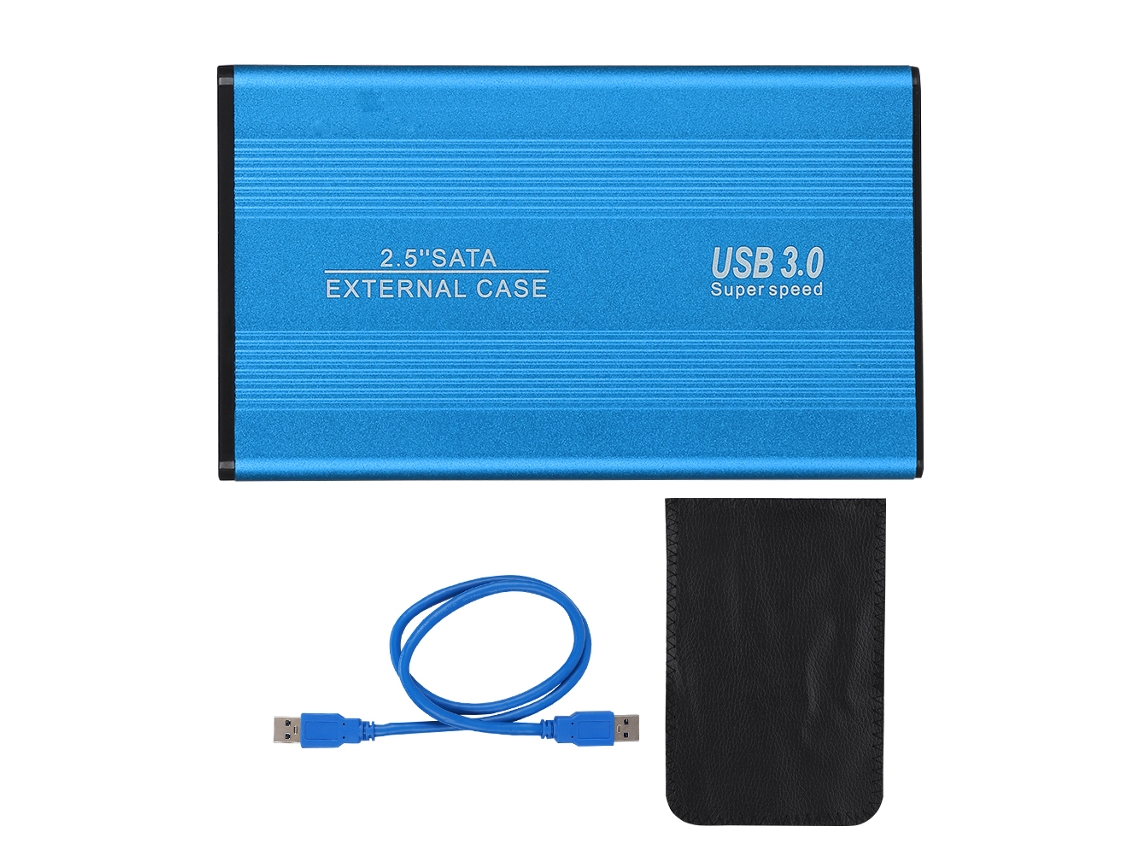 Disco Rígido Externo Usb3.0, 2tb, 2,5 Polegadas, Acabamento Metalizado Azul.