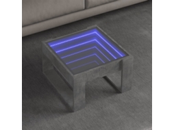 Vidaxl Mesa De Centro Luzes Led Infinity 50x53x30 Cm Cinzento Cimento
