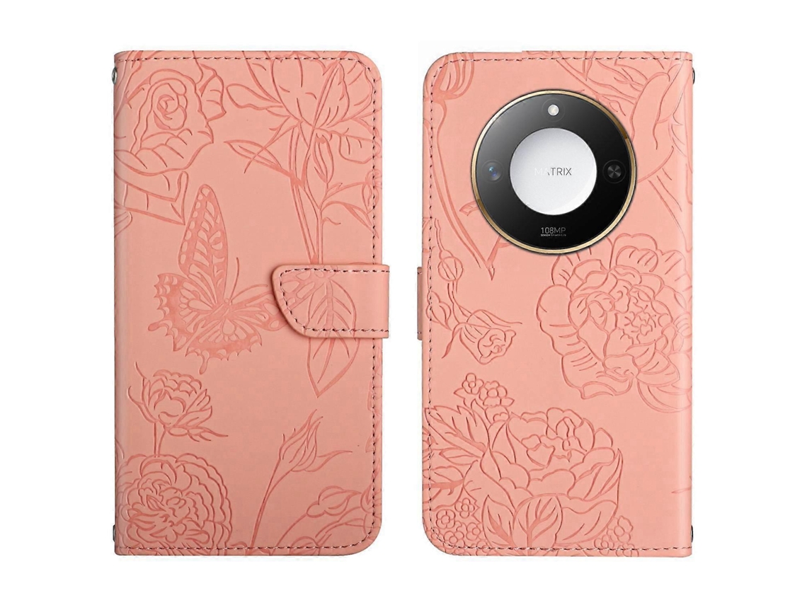 Capa De Celular De Couro Com Flip E Estampa De Borboleta Para Honor X9c Smart Ht03