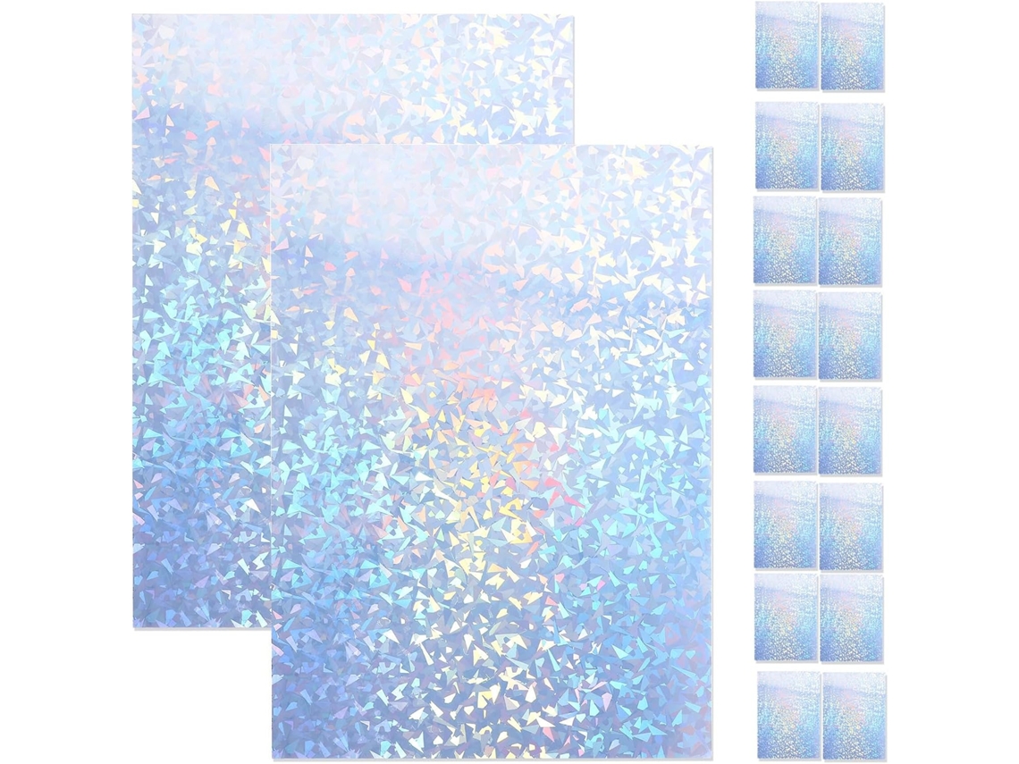 Papel Adesivo Holográfico Imprimível Healifty, 20 Folhas, Superfície Brilhante E Espessura Moderada, Para Impressoras A4