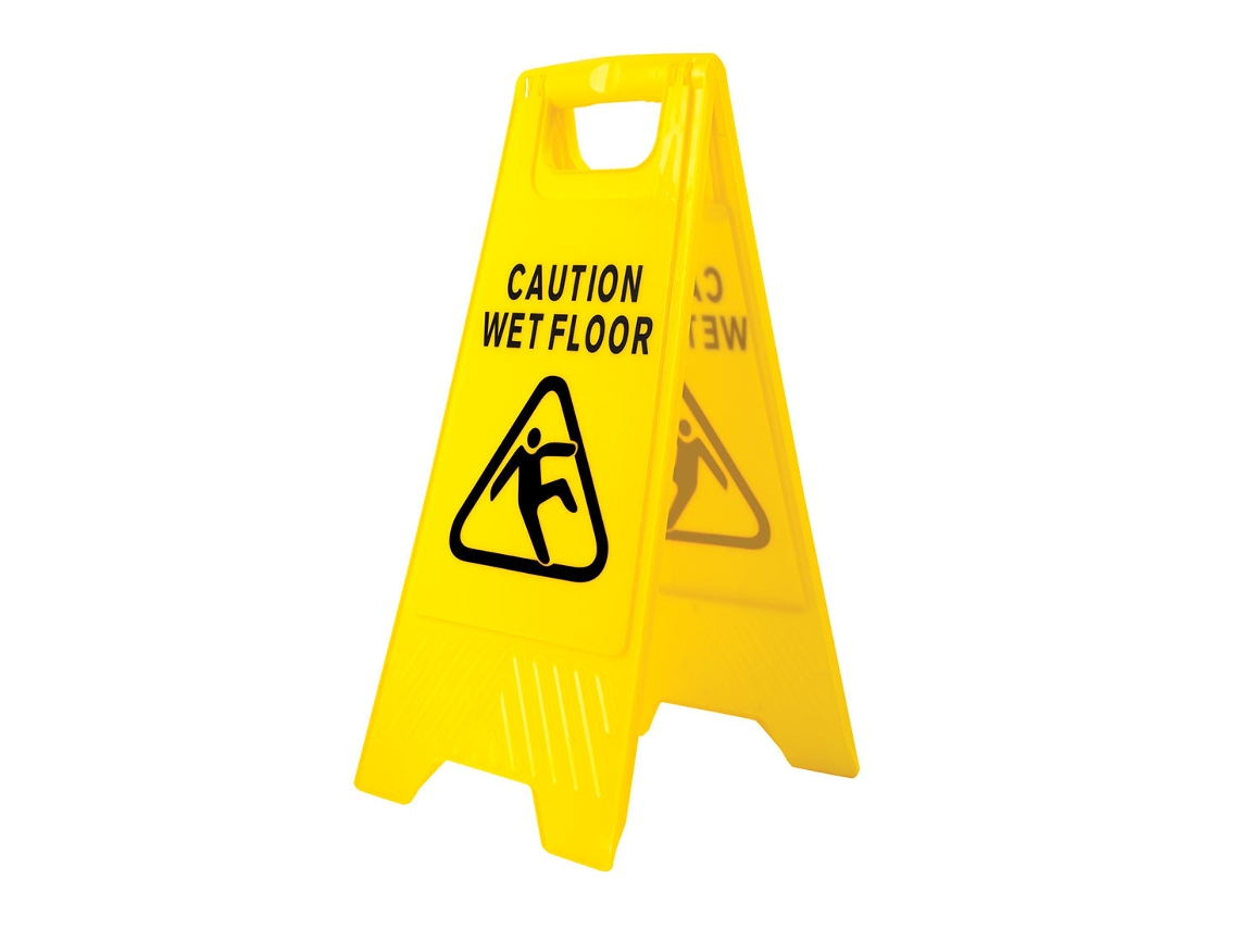 Sinal De Alerta De Piso Molhado – Evita Acidentes Amarelo