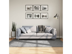 Vidaxl Tapete Shaggy De Pelo Alto Pamplona 140x200 Cm Cinzento