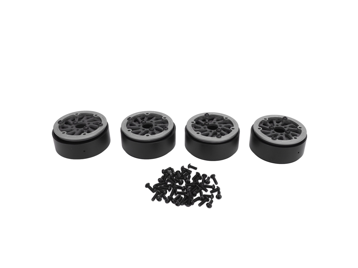 4 Peças De Pneus De Fibra De Carbono 1,9 Polegadas Beadlock Ultra Leves 59mm Para Carro Rc 1/10 Cinza