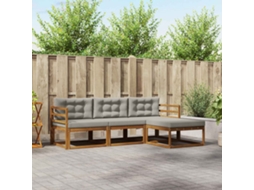 Vidaxl Conjunto De Sofás Para Exterior 4 Unid. Cinza Natural E Claro