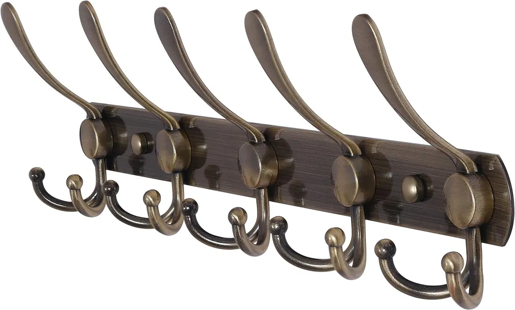 Lurelia Cabideiro De Parede, 1 Peça, Retrô, Em Aço Inoxidável, Preto, Com Parafusos, Para Roupas, Chapéus E Bolsas
