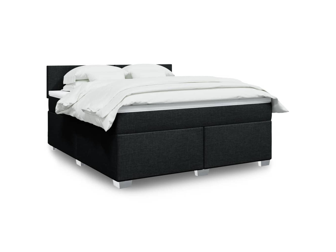 Vidaxl Cama Com Molas/colchão 180x200 Cm Tecido Preto